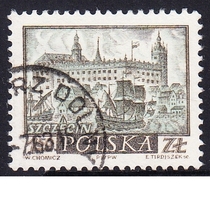 Polish Letter Marketing Stamp 1960 Historic City Szczecin