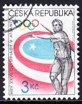 Czech letter marketing stamp 1996 Atlanta Olympics 1-1: Javelin