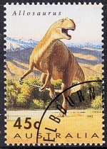 Australian Letter Sales Stamps 1993 Age of the Dinosaurs 6-3: Allosaurus