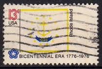 U.S. Letter Sales Stamps 1976 Bicentennial of U.S. Independence State Flags 50-13: Rhode Island