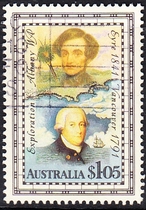Australian Letter Sales Stamps 1991 Survey of Western Australia 1-1: George Vancouver and Edward Eyre