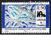 French letter marketing stamps 1996 Tourism Chambery Cathedral 1-1