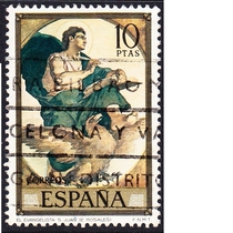 Spanish letter stamps 1974 Rosales painting 8-7: St. John the Evangelist