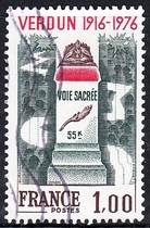 French letter stamps 1976 60th anniversary of the Battle of Verdun 1-1