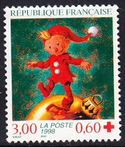 French letter stamps 1998 Red Cross 1-1: Christmas and New Year