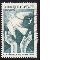 French letter stamps 1946 Paris Peace Conference 2-1