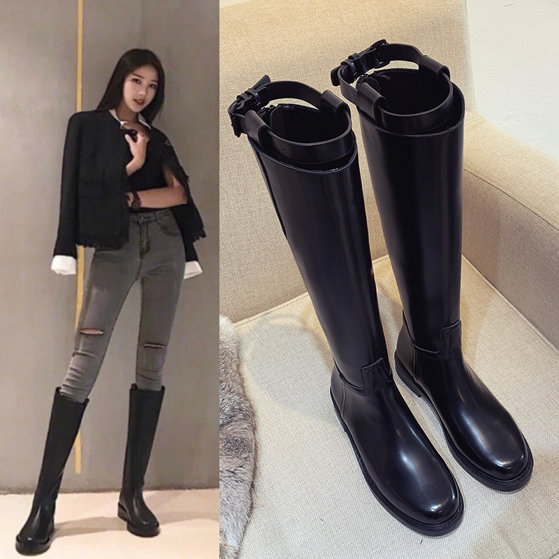 2021 autumn and winter new boots over the knee all-match long boots riding boots breathable high-barreled British style Martin boots women