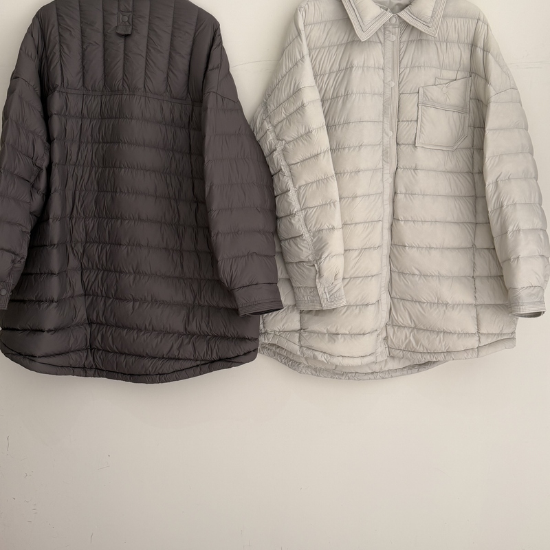 Factory Direct Sales Online Autumn and Winter New Women's Gray Loose-Fitting down Jacket Women's Long-Sleeved Warm Coat Factory Direct Sales Online Autumn and Winter New Women's Gray Loose-Fitting down Jacket Women's Long-Sleeved Warm Coat