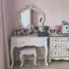 New European makeup table Simple makeup table Economical net red ins bedroom makeup table Small apartment mini makeup stool