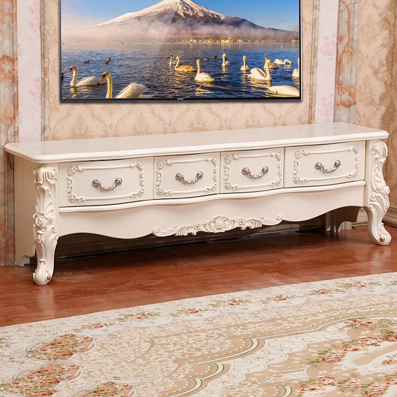 Living room furniture European multi-drawer TV cabinet small apartment carved TV cabinet floor cabinet modern simple low cabinet