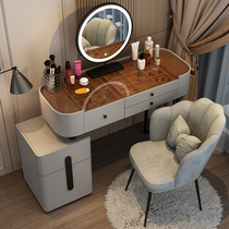 Glass light luxury dressing table household small modern simple makeup table bedroom Net red ins Wind storage cabinet one