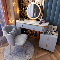 Dresser Pole minimalist light extravagant advanced senses bedroom modern minimalist rock plate Makeup Table Small Family Type Containing Cabinet Integrated Table