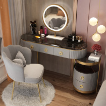 Light luxury Nordic dressing table modern simple bedroom makeup table and side cabinet integrated Net red ins makeup table small apartment