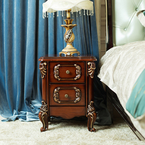 Eurobed Head Cabinet American Countryside Dark Carved bedside Luxurious Lockers Bedroom Light Lavish Mini Containing Cabinet