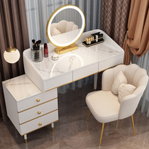 Dressing table minimalist light luxury gray premium sense bedroom modern simple makeup table small apartment storage cabinet integrated table