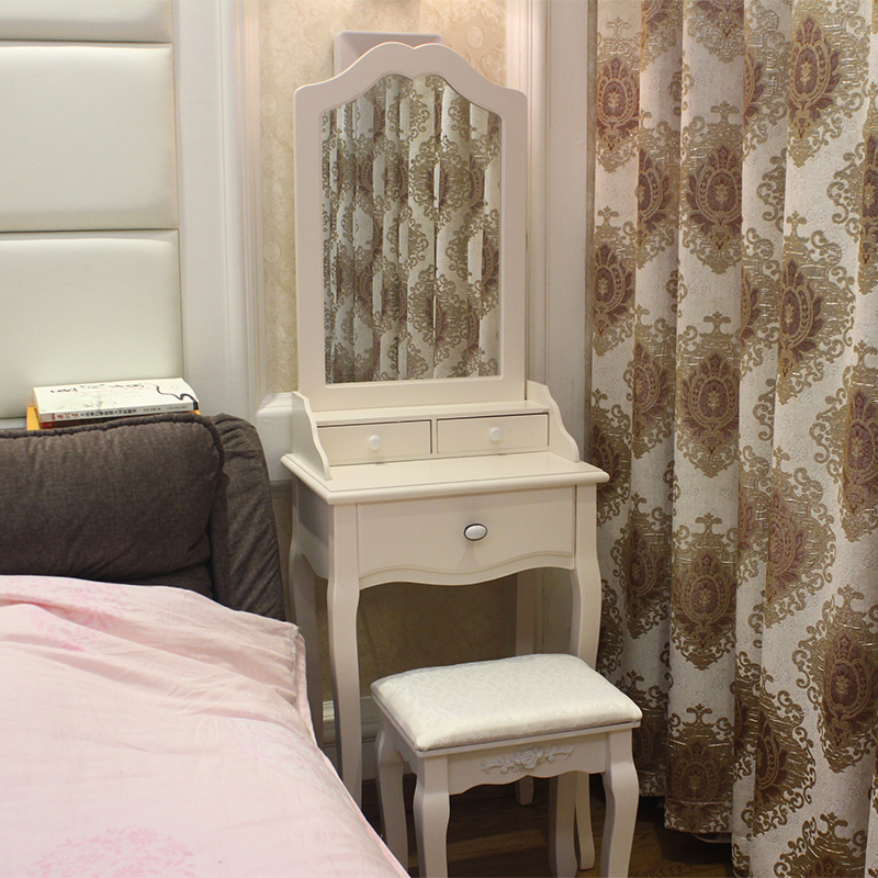 American dressing table White solid wood dressing table European mini princess Korean style bedroom small apartment combination