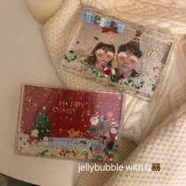 Christmas gifts Christmas quicksand acrylic transparent photo frame photo transparent 6 inch photo frame diy ritual sense