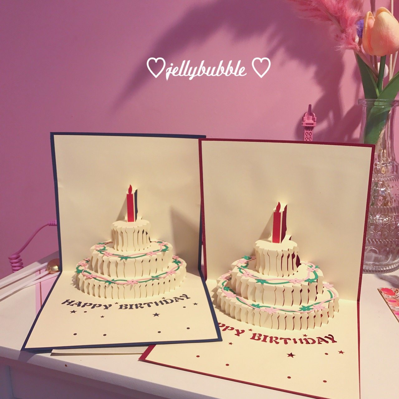 *JELLY BUBBLE* UPSCALE TEENAGE GIRL BIRTHDAY CAKE GREETING CARD CARDS