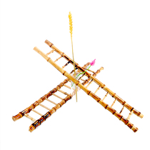 Direct selling sassy platter small bamboo ladder bamboo ladder moso bamboo ladder artistic conception dish creative plate decoration head Hotel restaurant chef supplies tools