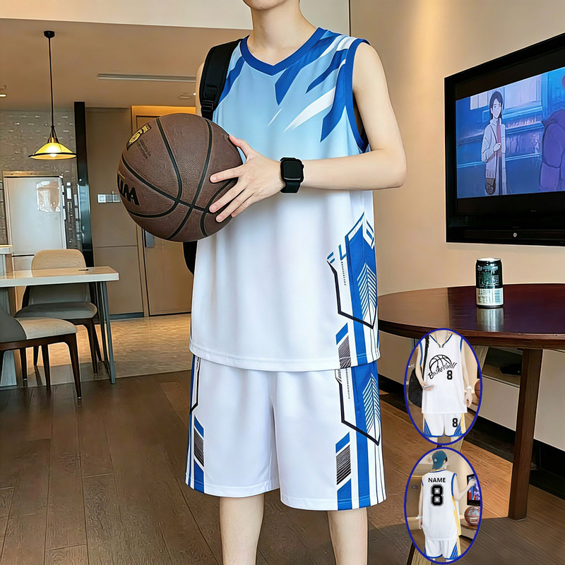 Parent-Child 2026 Cool Jacquard Pajamas, Casual Home Wear, Sweat-Absorbent Running Sports Suit, Jersey, Quick-Drying Basketball Uniform