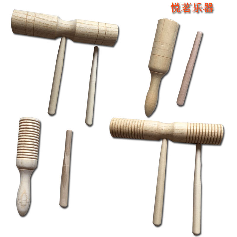 Percussion instrument Orff kindergarten playing stick log high-bass double-sound barrel single-entry barrel rhythm stick early education castanets