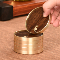 Ebony cha bei dian cha hu dian tea ceremony kung fu tea cup holder Wood insulation cha dian copper tea tea accessories