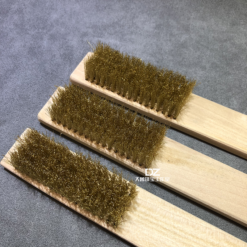 Gold work jewellery polished with wood handle copper brushed pure copper brushed silver foil Zachole special copper brush brass wire brush