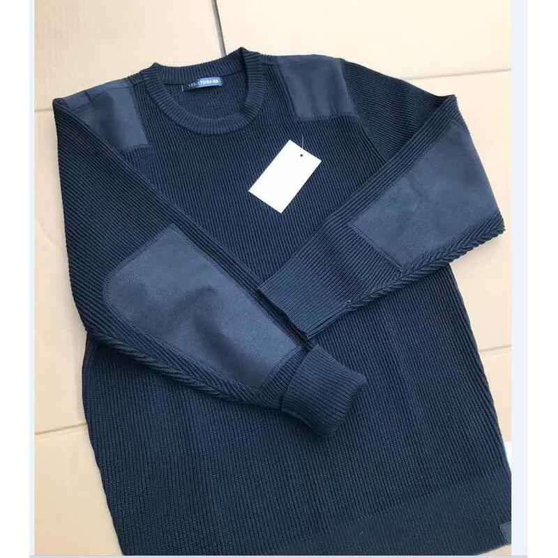 Signature Product! Navy Blue and Dark Green Crew Neck Wool Sweater, a Winter Bestseller with High Quality for Many Years