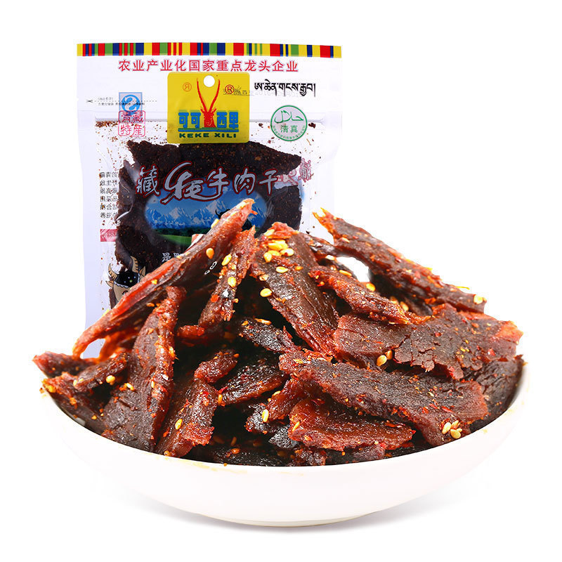 Qinghai Specialty (Kokexili) Yak Beef Jerky 250g Spicy Five Spice Yak Beef Jerky Tibetan Halal Snacks