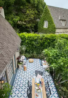 French retro small tiles 200 Nordic garden modern floor tiles Courtyard non-slip tiles Balcony flower floor tiles