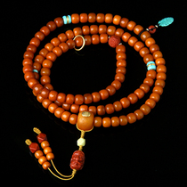 Pure natural antique old beeswax 108 beads rosary bracelet for men chicken fat yellow beeswax multi-circle bracelet for women