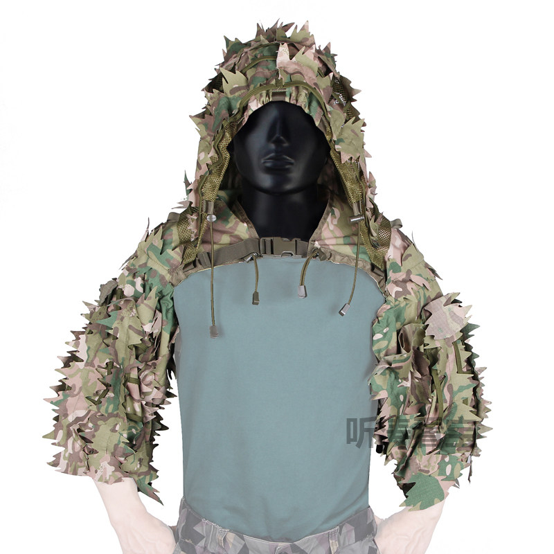 Lightweight Jili suit MC camouflage suit hunting suit eat chicken live tactical camouflage suit with laser cut 3D cloth strip