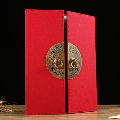 Environmental protection azabu classical wedding banquet recipe wine list production design Chinese style ethnic style mansion door menu customization