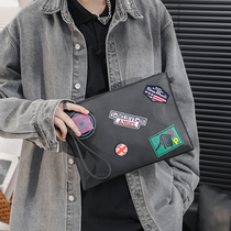 Korean version of the clutch bag trendy badge clutch men and women medal envelope bag shoulder bag ipad wrist bag new