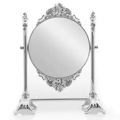 Home decoration European-style court goddess retro creative dressing table decoration beauty supplies silver-plated queen double-sided mirror