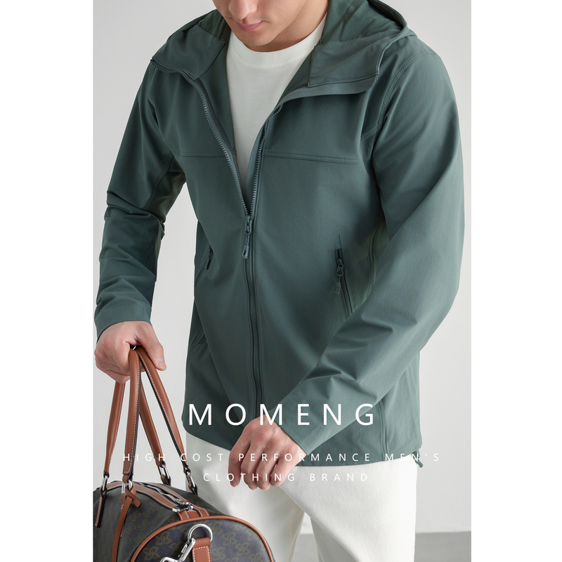 [Traveler Series] Momeng Outdoor Softshell Jacket Men's Hooded Jacket Sports Quick-Drying Coat
