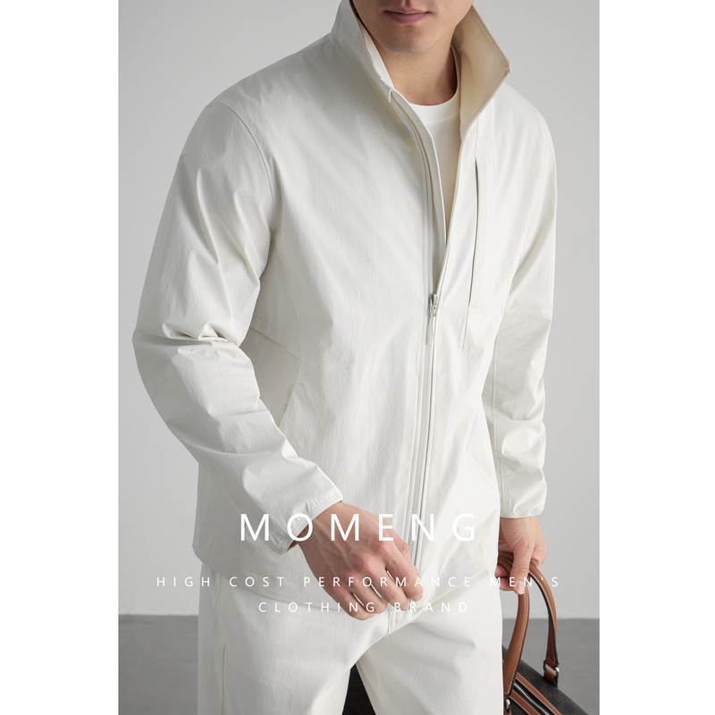 【Lightweight and Zero Restraints】Momeng Stand Collar Windproof Softshell Outdoor Jacket Men's Coat Spring and Autumn Style