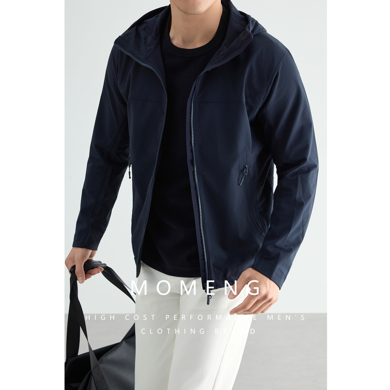 Momeng｜Yun Kai｜Windproof and Splash-Proof Softshell Jacket, Three-Dimensional Cut Hooded Jacket, Men's Outerwear for Autumn