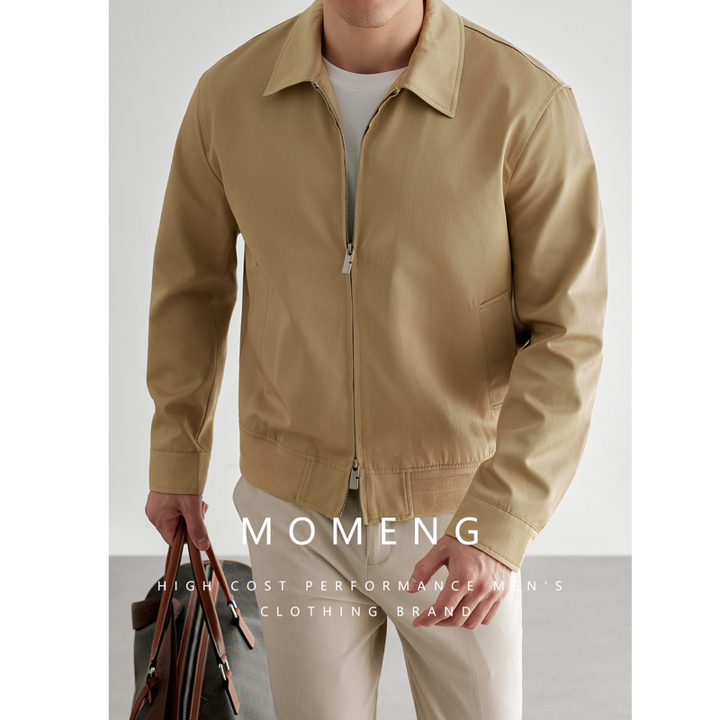 【Gaba-Dian Fabric】Classic Plaid Executive Jacket Men's Turn-Down Collar Business Casual Commuter Harrington Coat 【Gaba-Dian Fabric】Classic Plaid Executive Jacket Men's Turn-Down Collar Business Casual Commuter Harrington Coat