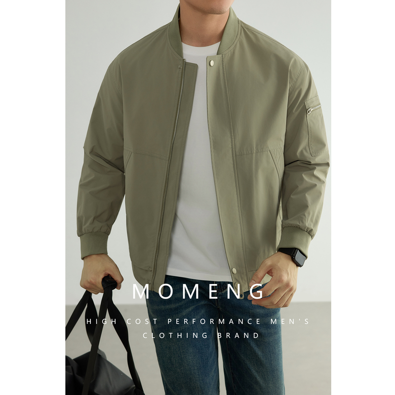 [Pilot Series] Momeng American Baseball Uniform Ma1 Jacket Men's Business Casual Spring and Autumn Style