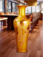 Керамическая ваза Jingdezhen для гостиной, напольное украшение, 1 метр, большая золотая фарфоровая ваза в европейском стиле, простой декоративный подарок