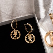 Hong Kong (designer) RVY 2021 New Tide light luxury portrait earrings female niche simple personality earrings