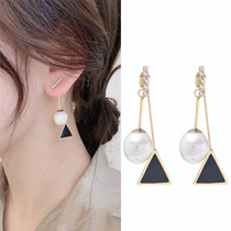 Hong Kong (designer) RVY 2021 new earrings female Pearl long high grade earrings small earrings tide