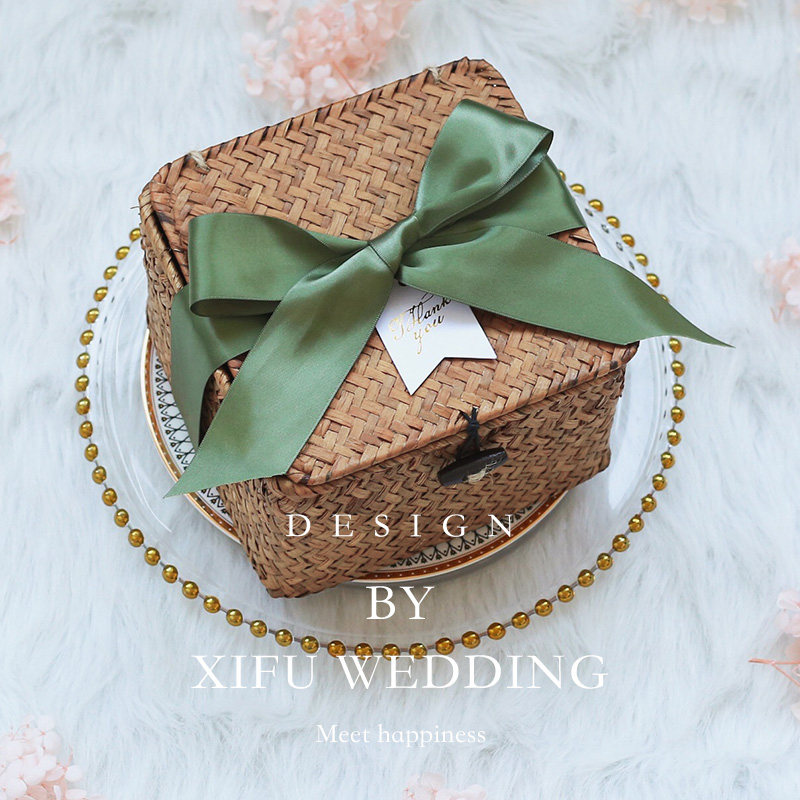 Gift box, empty box, birthday gift box, packaging box, ritual sense, high-end companion gift, rattan basket, high-end small gift box