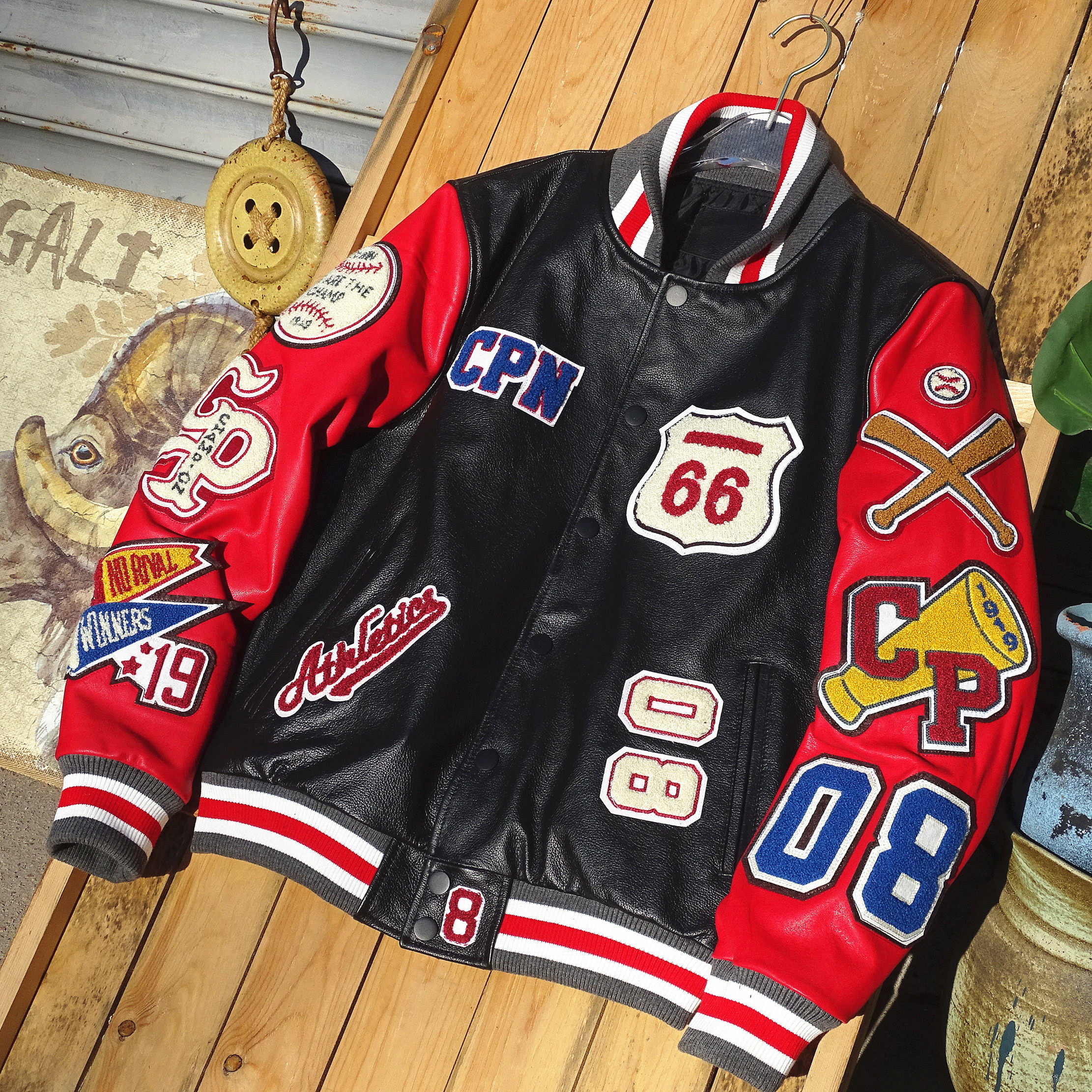 Men's and women's same top-layer cowhide heavy industry embroidery multi-standard baseball uniform leather jacket leather jacket tide