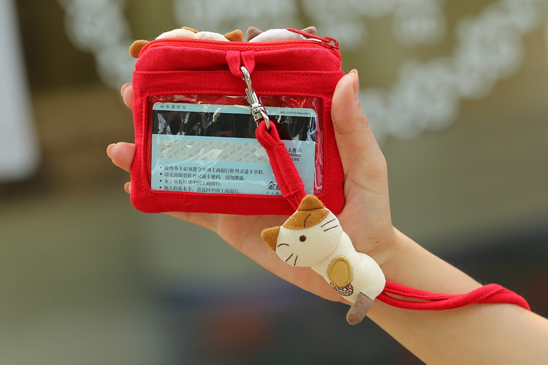 Nhật Bản KINECAT túi xách hoạt hình dễ thương bò bông treo cổ nhân viên thẻ sinh viên bộ thẻ xe buýt dây đeo thẻ giá rẻ