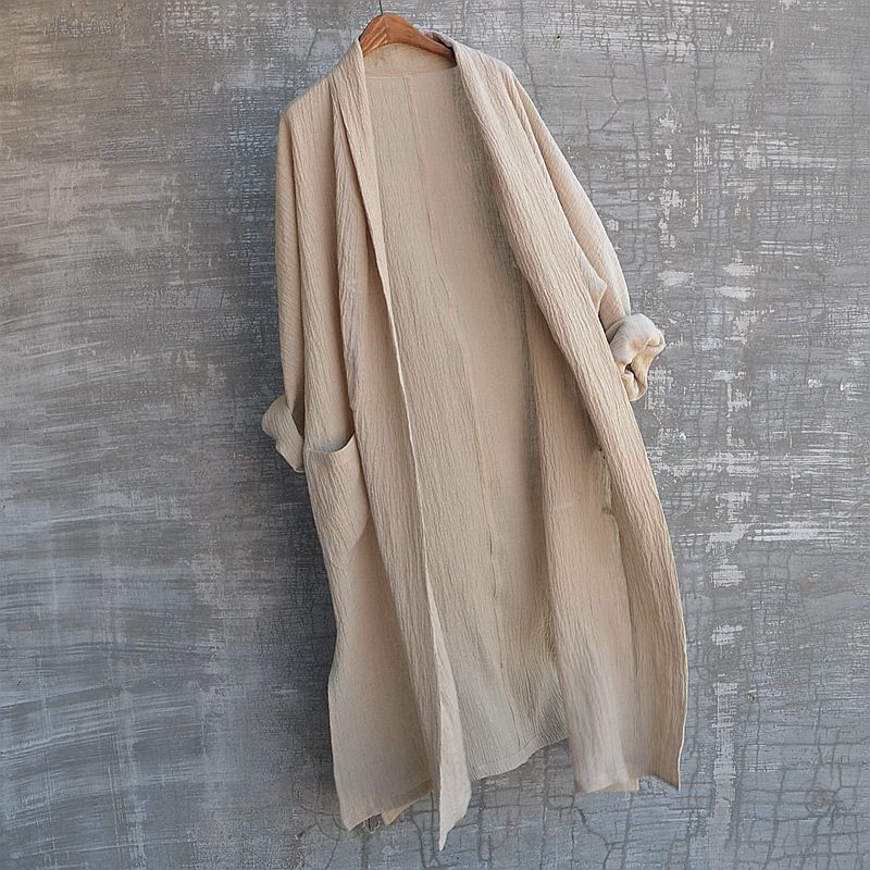 Original Unisex Long Robe Trench Coat Retro Chinese Style Hanfu Tang Suit Casual Elegant Stylish Internet Celebrity