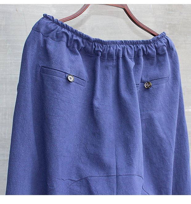 Original đàn ông Trung Quốc của bộ quần áo lanh người đàn ông rời Trung Quốc quần bông retro gió kích thước lớn đàn ông quần quần màu xanh - Quần tây thường quần kaki nam ống đứng
