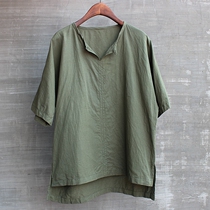 Mens summer youth fashion fashion fashion short sleeve silk linen T-shirt jacket personality simple and comfortable loose size elegant White