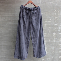 Linen pants men loose thin Chinese style summer cotton linen long pants linen summer casual pants straight mens pants